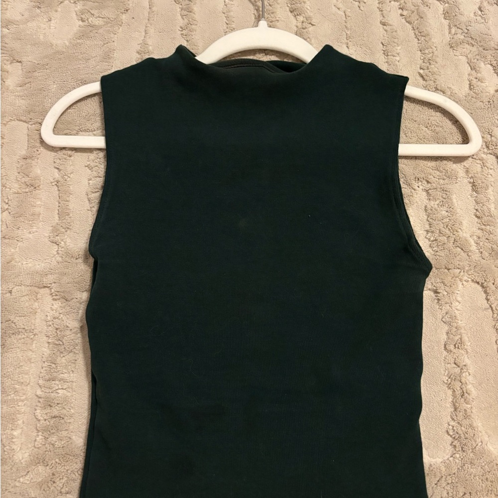 Zara Black and Gray Fitted Sleeveless Tank Top